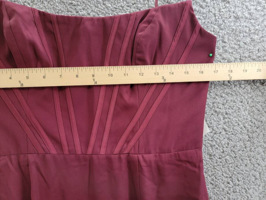 Dress the Population Cosette Corset Strapless Bodycon Dress Women's L Burgundy