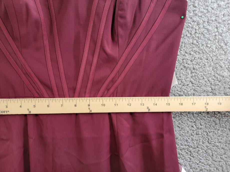 Dress the Population Cosette Corset Strapless Bodycon Dress Women's L Burgundy