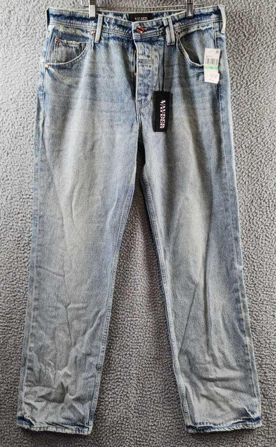 VAYDER Straight Jeans Mens 34 Vito Belt Loops Five-Pocket Zip Fly Button Closure