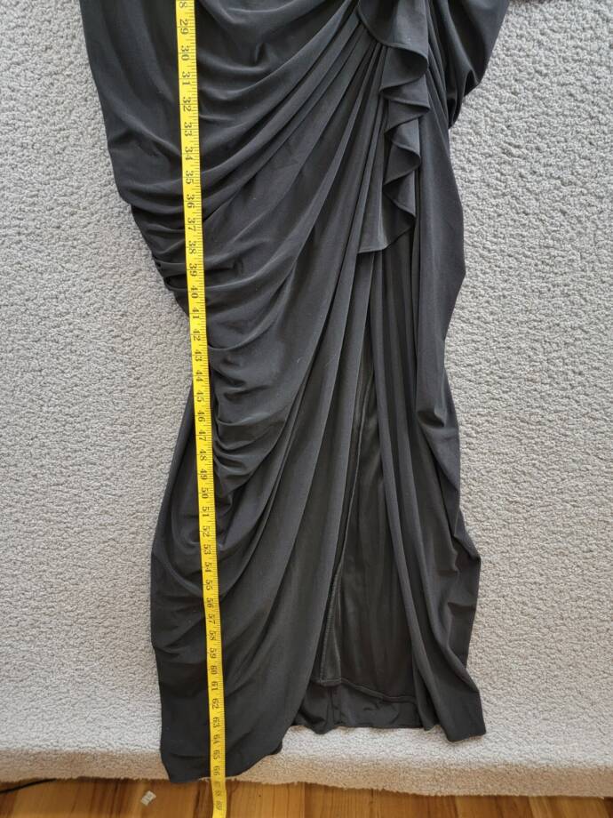 B&A By Betsy & Adam Plus Size Plunge-Neck Ruched Sleeveless Gown Women's 20W