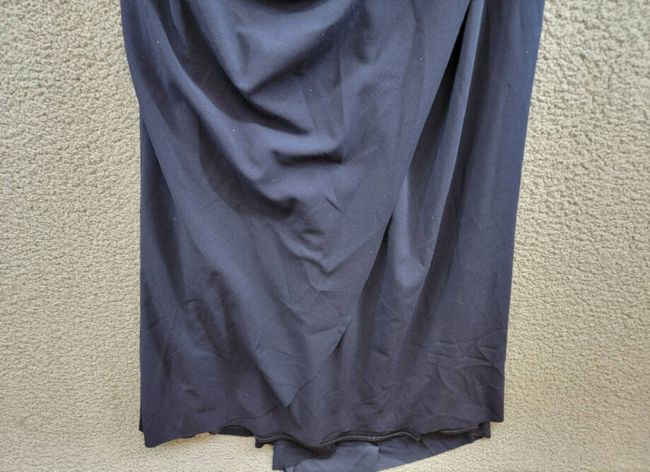 XSCAPE Plus Size Off-The-Shoulder Embellished-Sleeve Gown Women's 18W Navy Zip