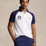 Polo by Ralph Lauren Team USA Custom Slim-Fit Mesh Polo Shirt Men's XS White S/S
