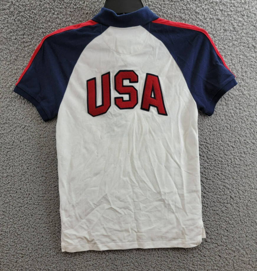 Polo by Ralph Lauren Team USA Custom Slim-Fit Mesh Polo Shirt Men's XS White S/S