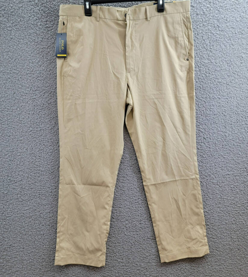 Polo Ralph Lauren Tailored Fit Performance Chino Pants Men's 38x30 Khaki Solid