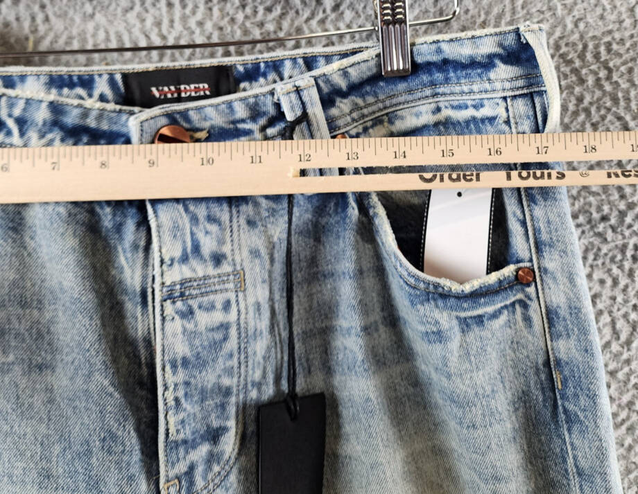 VAYDER Straight Jeans Mens 34 Vito Belt Loops Five-Pocket Zip Fly Button Closure