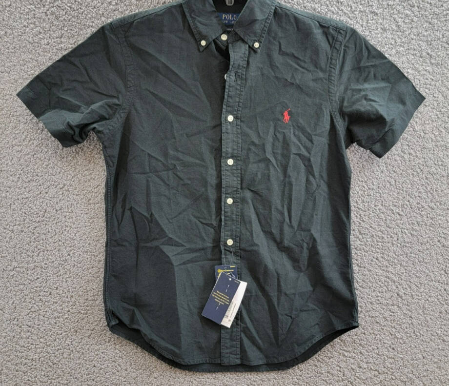 Polo Ralph Lauren Classic Fit Oxford Button Down Shirt Men's XS Black Solid S/S