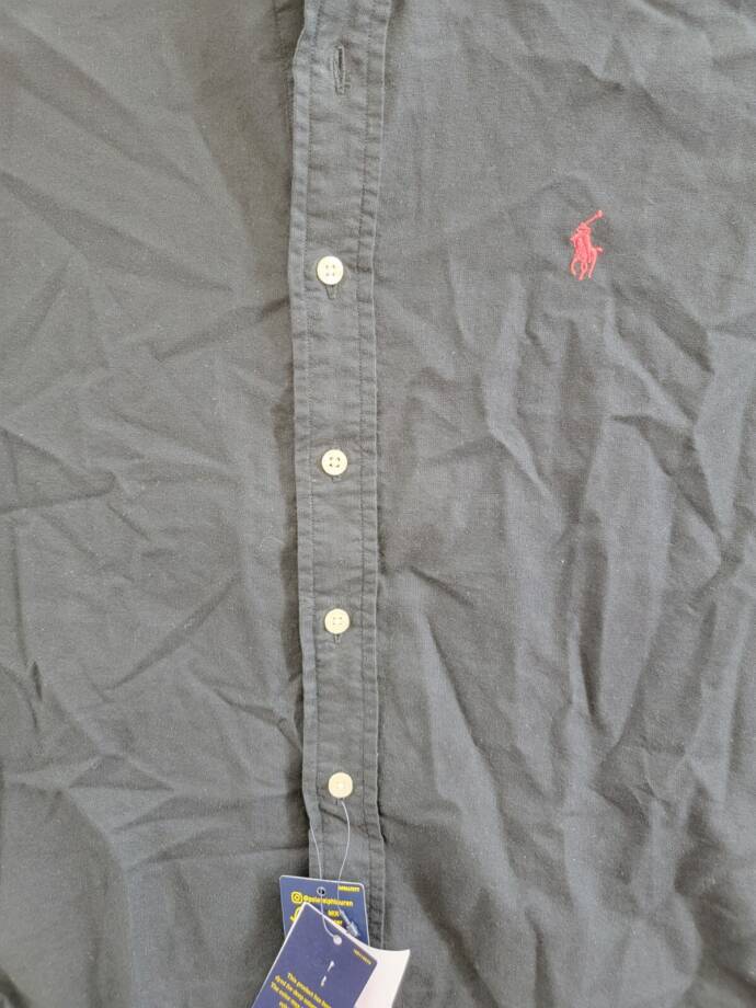 Polo Ralph Lauren Classic Fit Oxford Button Down Shirt Men's XS Black Solid S/S
