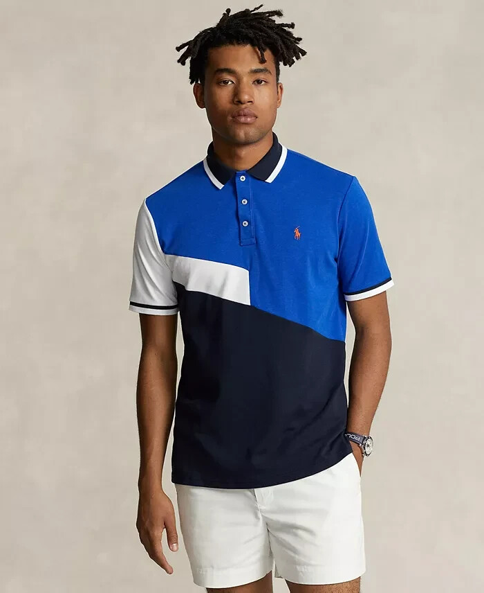 Polo Ralph Lauren Classic-Fit Polo Shirt Men XS Blue Multi Short Sleeve Pullover