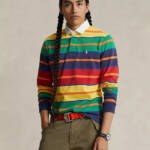 Polo Ralph Lauren The Iconic Rugby Shirt Men's M Multi Collared Long Sleeve