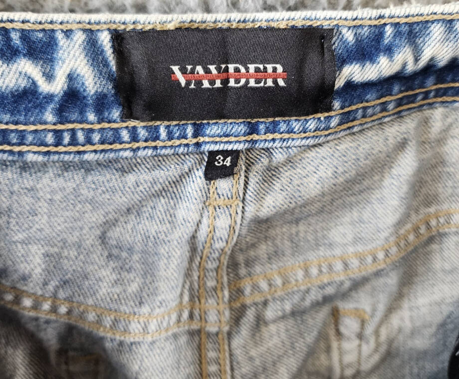 VAYDER Straight Jeans Mens 34 Vito Belt Loops Five-Pocket Zip Fly Button Closure