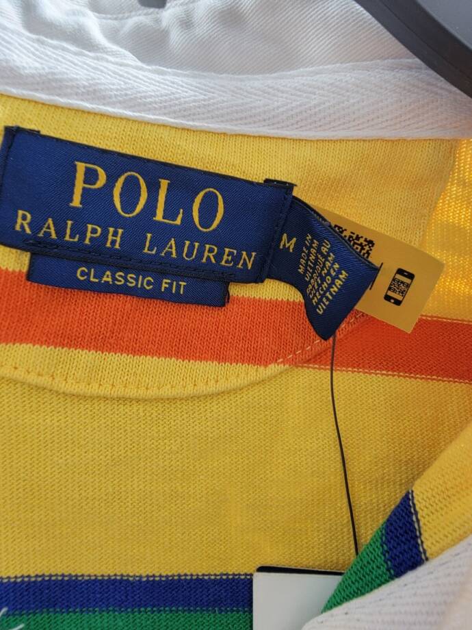 Polo Ralph Lauren The Iconic Rugby Shirt Men's M Multi Collared Long Sleeve
