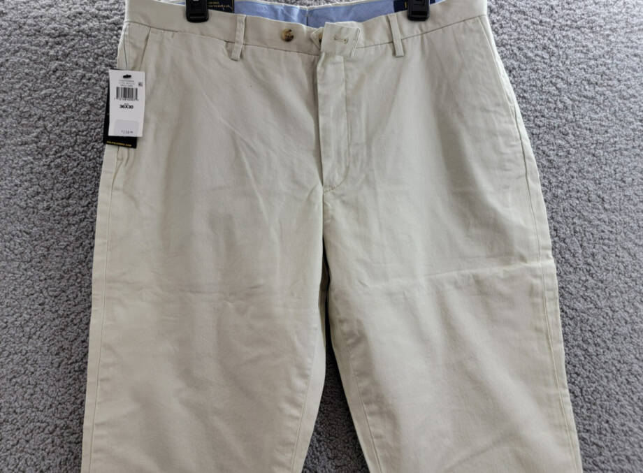 Polo Ralph Lauren Stretch Straight Fit Chino Pants Men's 36x30 Basic Sand Solid
