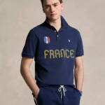 Polo Ralph Lauren Classic-Fit France Polo Shirt Men's XXL Navy Printed Pullover
