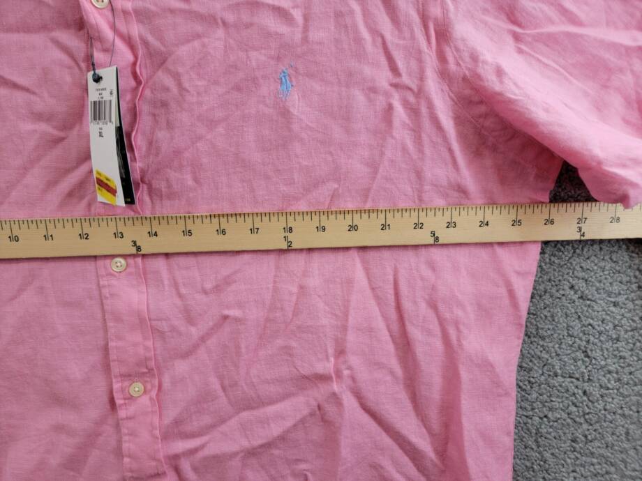 Polo Ralph Lauren Classic Fit Linen Button Down Shirt Men's XL Pink Long Sleeve