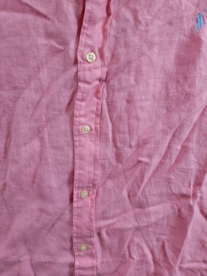 Polo Ralph Lauren Classic Fit Linen Button Down Shirt Men's XL Pink Long Sleeve
