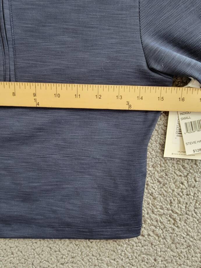 Splits59 Stevie Cropped Sweatshirt Women's S Indigo Half Zip Mock Neck Pullover