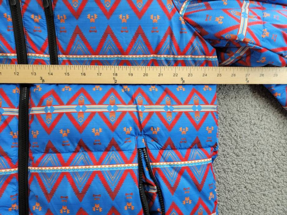 Club Room Performance Water Resistant Hooded Puffer Jacket Men's L Blue Multi