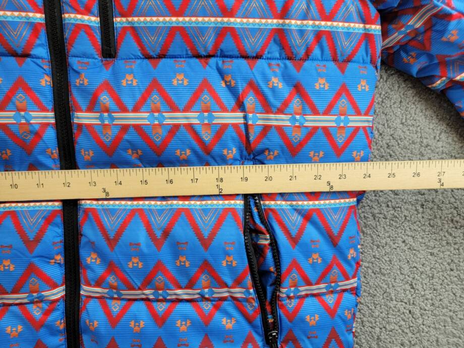 Club Room Performance Water Resistant Hooded Puffer Jacket Men's L Blue Multi