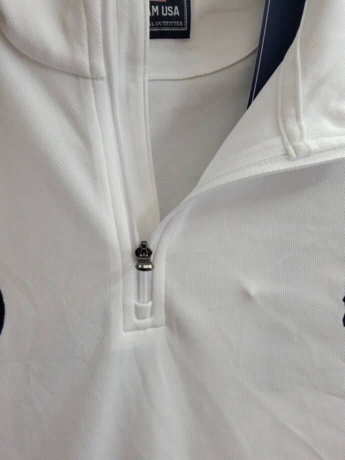 Polo by Ralph Lauren Team USA Micro-Dot Mesh Quarter-Zip Women's XL White L/S