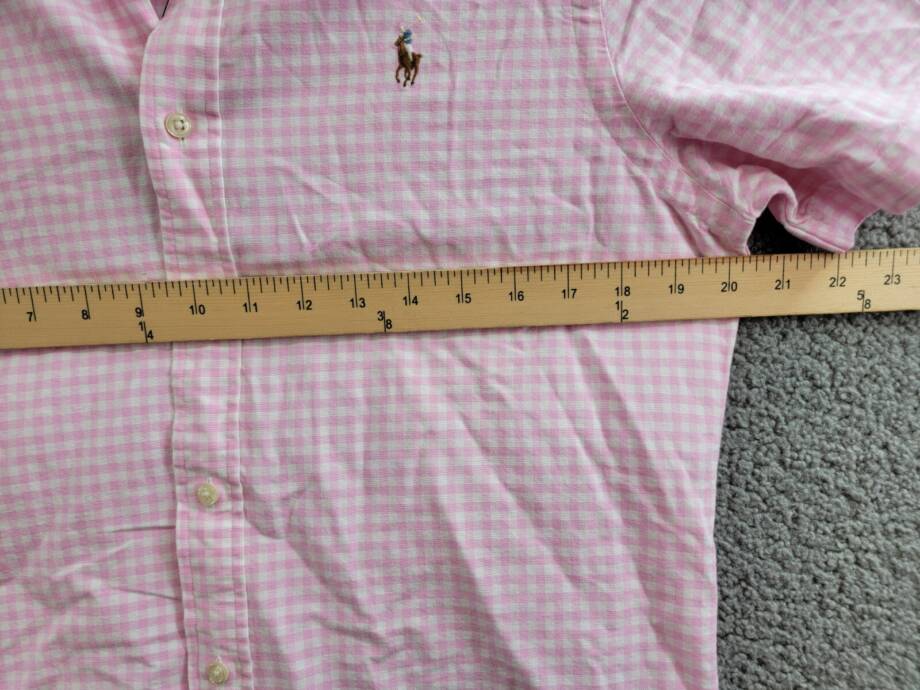 Polo Ralph Lauren Classic-Fit Gingham Oxford Shirt Men's S Pink/White Collared +