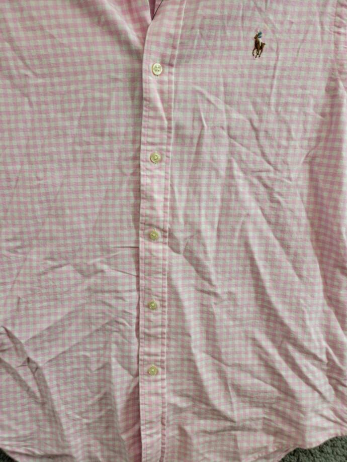Polo Ralph Lauren Classic-Fit Gingham Oxford Shirt Men's S Pink/White Collared +