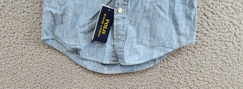 Polo Ralph Lauren Slim-Fit Chambray Shirt Men's XS Medium Indigo Short Sleeve