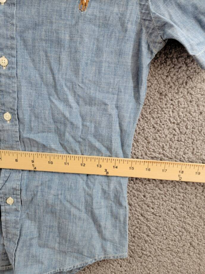 Polo Ralph Lauren Slim-Fit Chambray Shirt Men's XS Medium Indigo Short Sleeve