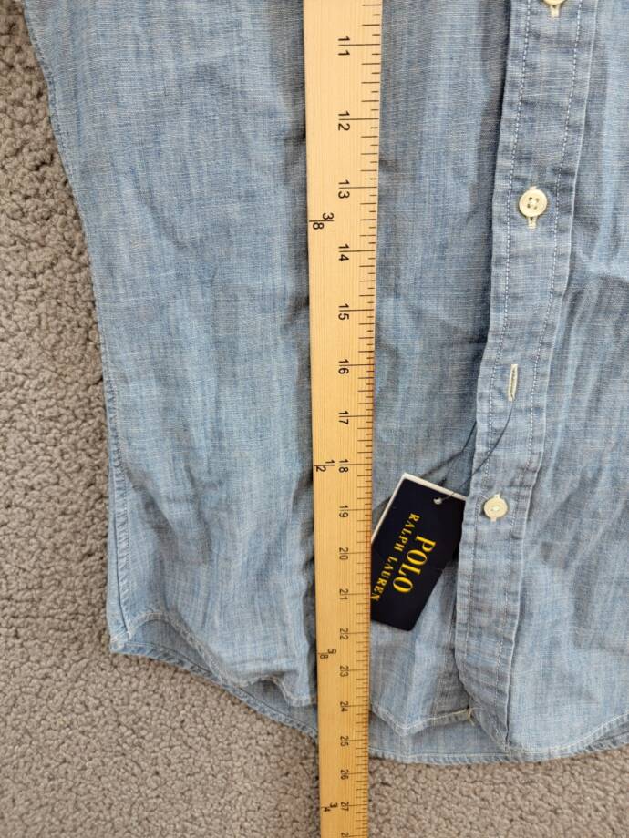 Polo Ralph Lauren Slim-Fit Chambray Shirt Men's XS Medium Indigo Short Sleeve