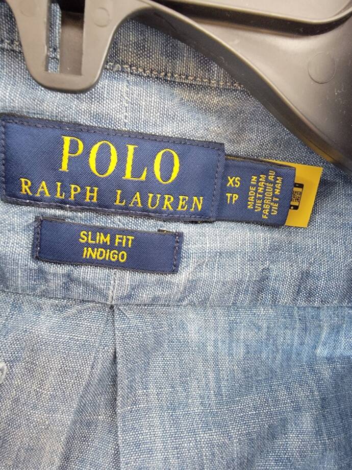 Polo Ralph Lauren Slim-Fit Chambray Shirt Men's XS Medium Indigo Short Sleeve