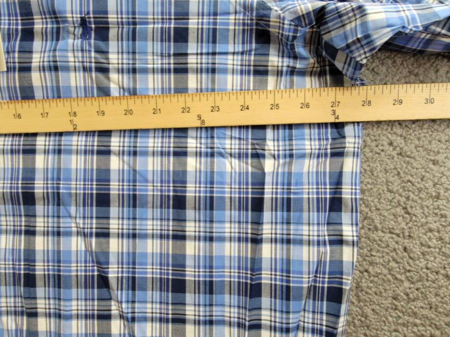 Polo Ralph Lauren Big & Tall Plaid Stretch Poplin Shirt Men's 2XB Blue Multi L/S