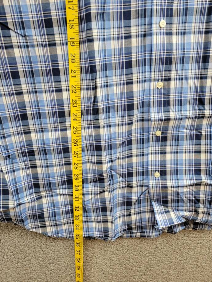 Polo Ralph Lauren Big & Tall Plaid Stretch Poplin Shirt Men's 2XB Blue Multi L/S
