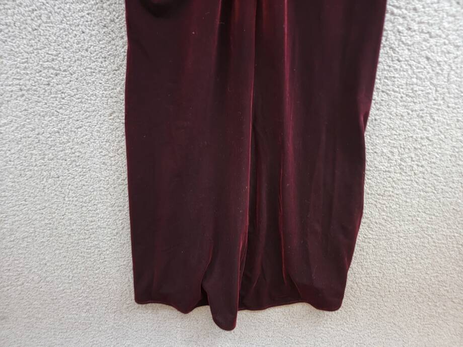 Xscape Petite Velvet Bustier Sleeveless Side-Slit Gown Women's 6P Burgundy