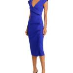 Chiara Boni La Petite Robe Draped Faux Wrap Dress Women's Inchiostro Pullover 42