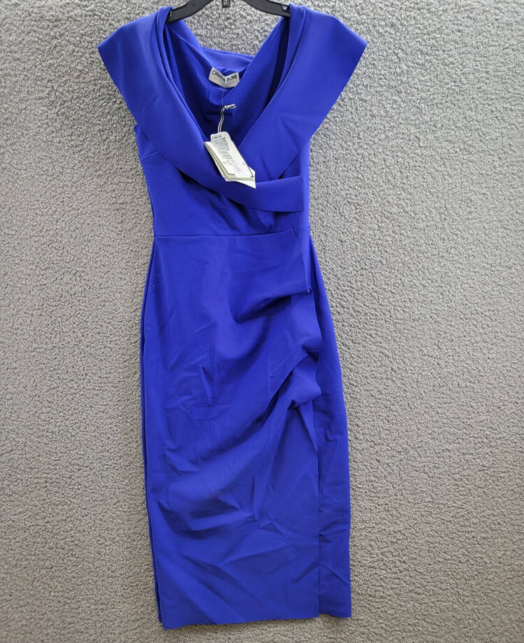 Chiara Boni La Petite Robe Draped Faux Wrap Dress Women's Inchiostro Pullover 42