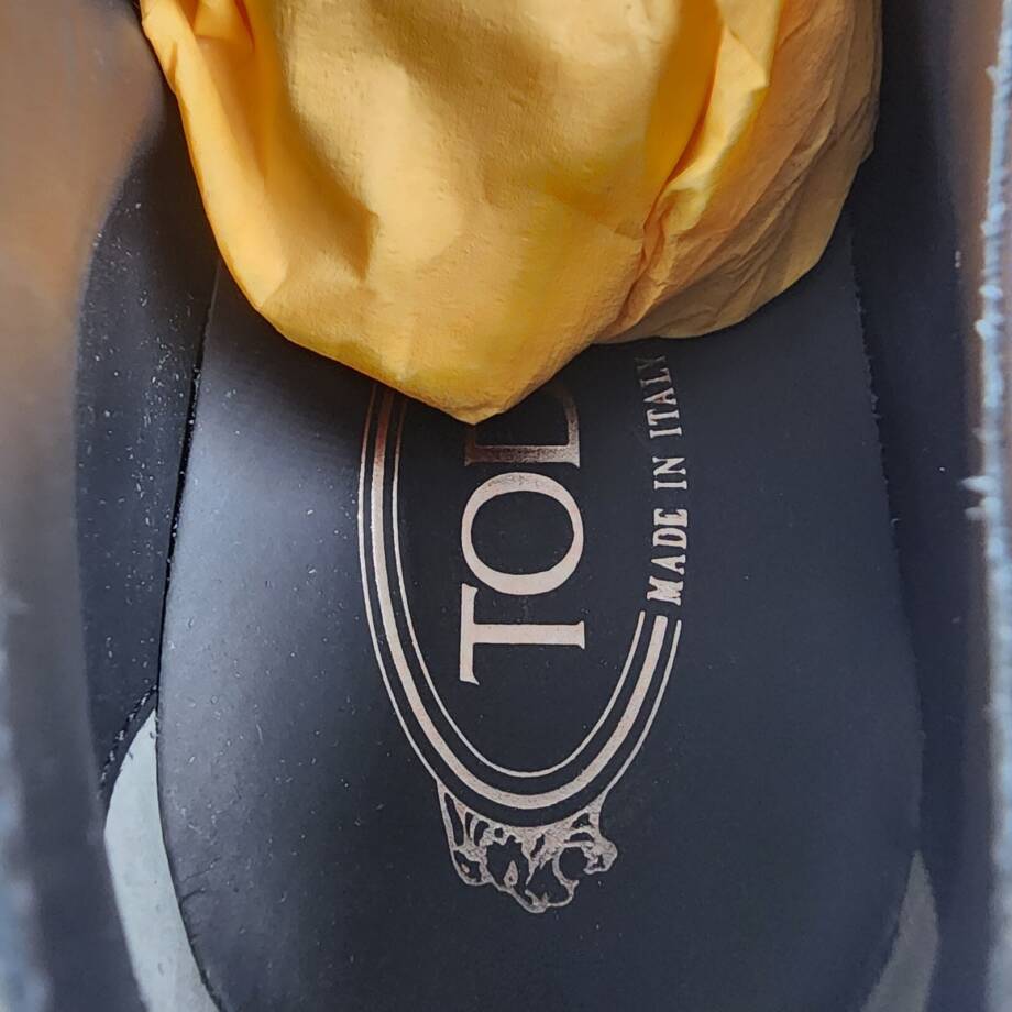 Tod's Bucature Forma Wingtip Derby Dress Shoes Men's Navy Blue Lace Up 8.5 US