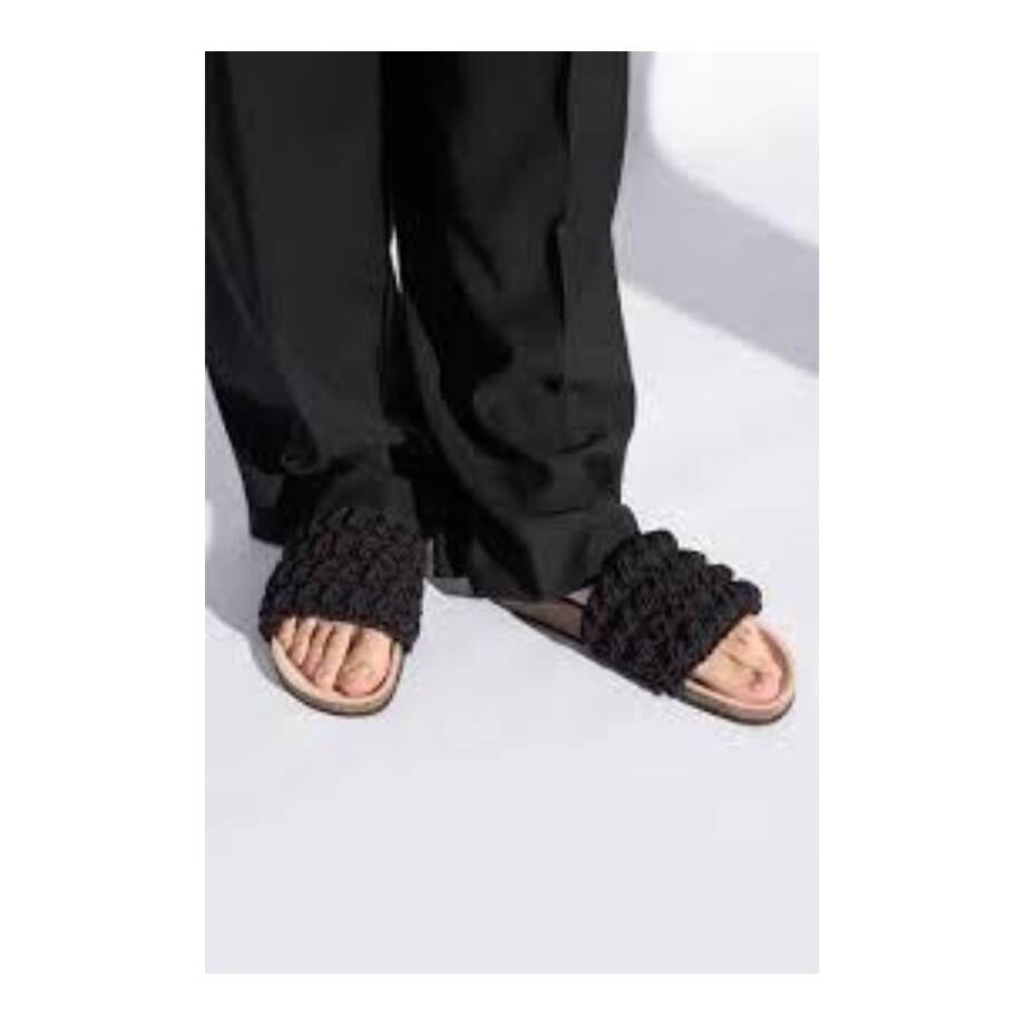 JW Anderson Ca/Fa Crochet Slip On Slide Sandals Men's 45/12 US Black Open Toe
