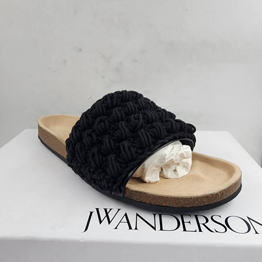 JW Anderson Ca/Fa Crochet Slip On Slide Sandals Men's 45/12 US Black Open Toe