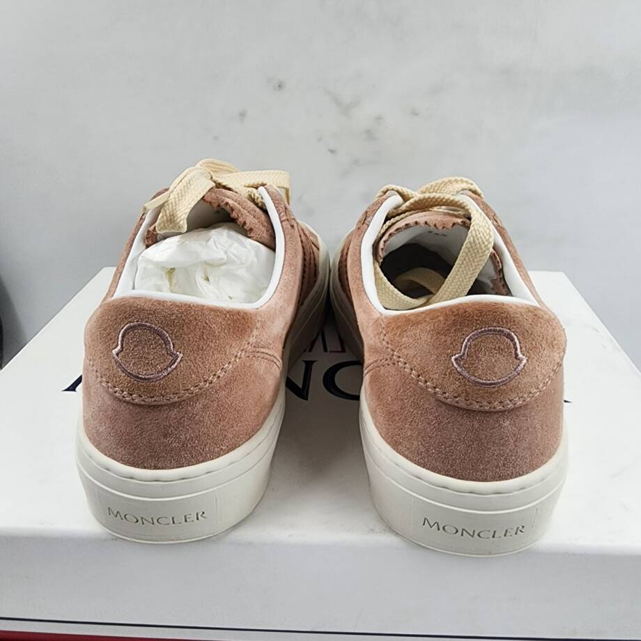 Moncler Monaco 2 Low Top Sneakers Womens 35.5/5.5US Light Pink Round Toe Lace Up