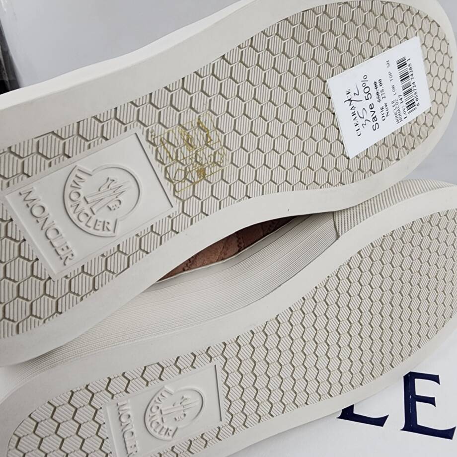 Moncler Monaco 2 Low Top Sneakers Womens 35.5/5.5US Light Pink Round Toe Lace Up