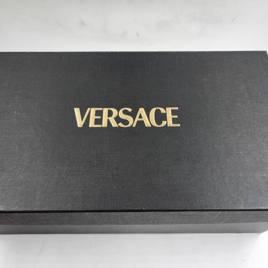 Versace Medusa Coin Penny Driving Loafer Men's 40 Mint Green Moc Toe Slip On