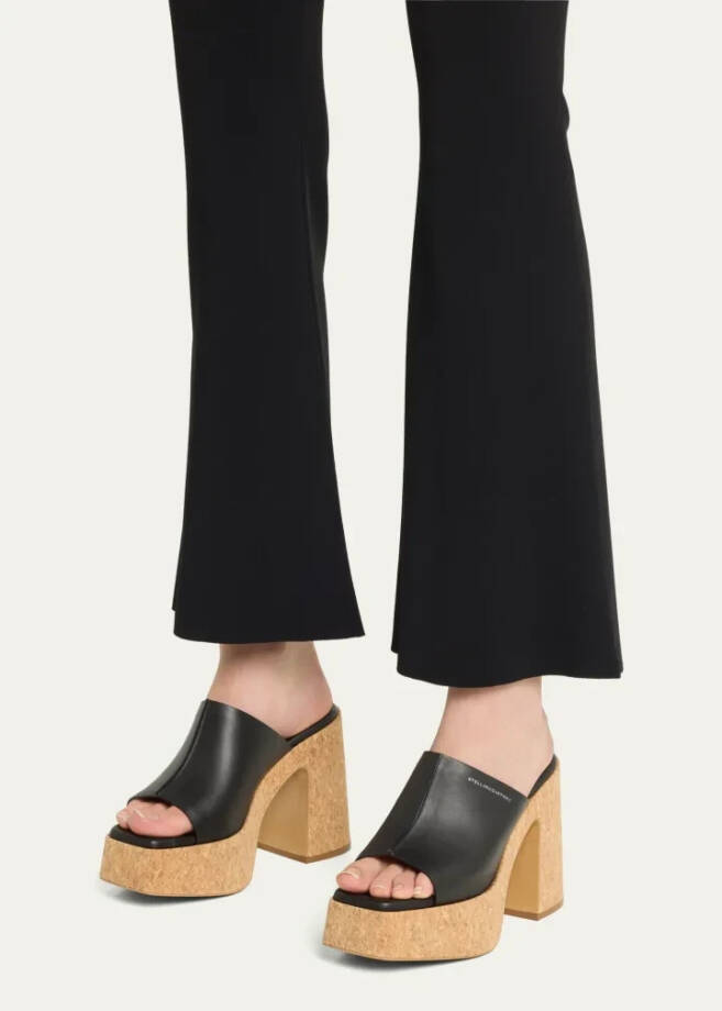 Stella McCartney Skyla Platform Mule Sandals Women's 38/8 US Black Slip On