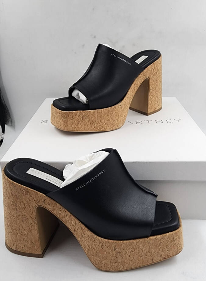 Stella McCartney Skyla Platform Mule Sandals Women's 38/8 US Black Slip On