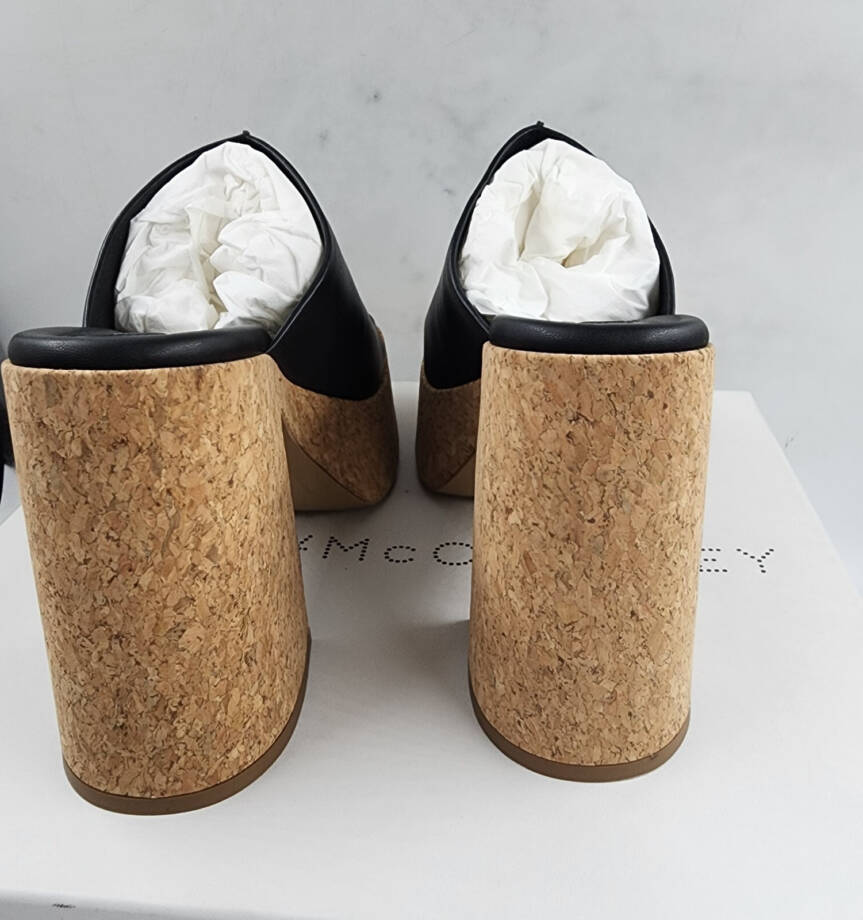 Stella McCartney Skyla Platform Mule Sandals Women's 38/8 US Black Slip On