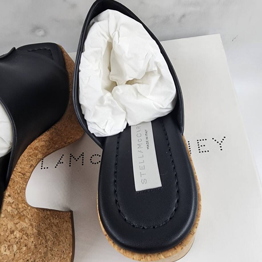 Stella McCartney Skyla Platform Mule Sandals Women's 38/8 US Black Slip On
