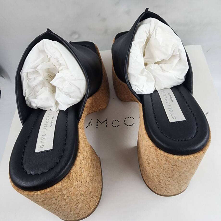 Stella McCartney Skyla Platform Mule Sandals Women's 38/8 US Black Slip On