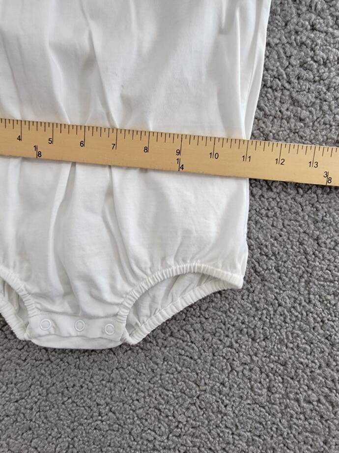 Burberry Collared One Piece Baby Girls' 18M White Short Sleeve Snap Back Closure