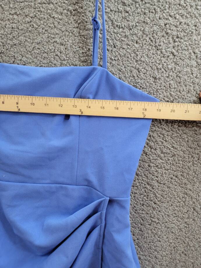 FRENCH CONNECTION Whisper Straight Mini Dress Women's 12 Baja Blue Zip Closure
