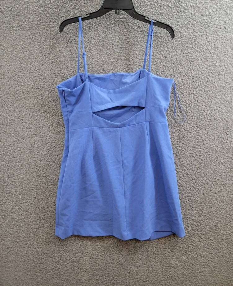 FRENCH CONNECTION Whisper Straight Mini Dress Women's 12 Baja Blue Zip Closure