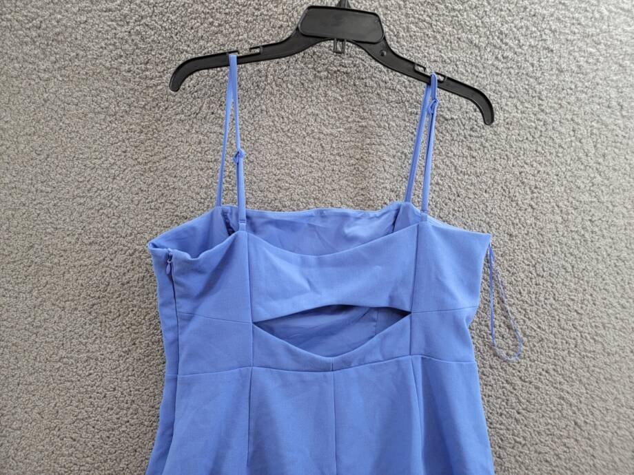 FRENCH CONNECTION Whisper Straight Mini Dress Women's 12 Baja Blue Zip Closure