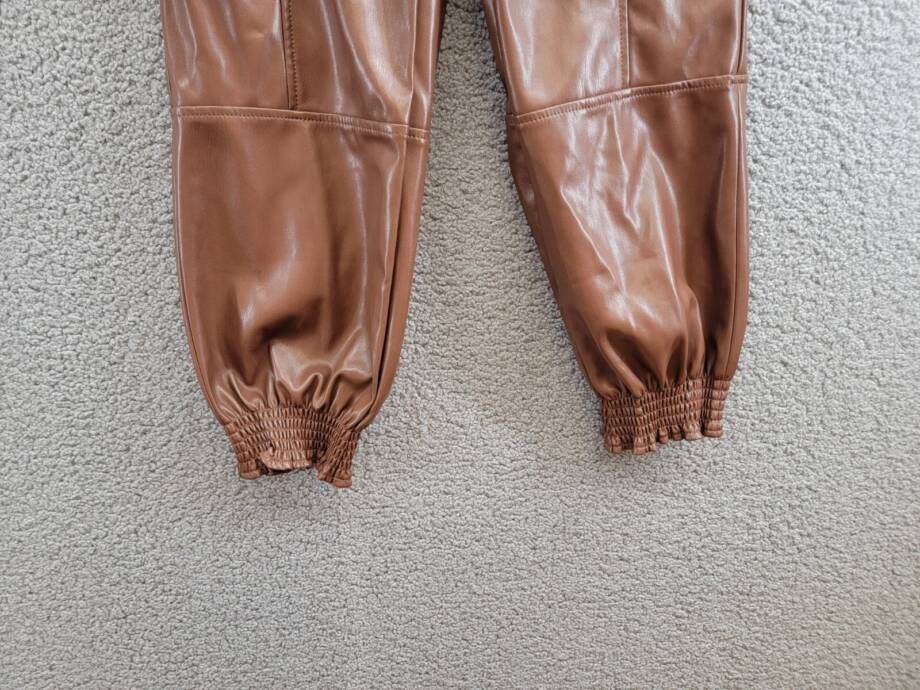 Cinq à Sept Jenning Vegan Leather Cargo Pants Women's S Espresso Pullon Style